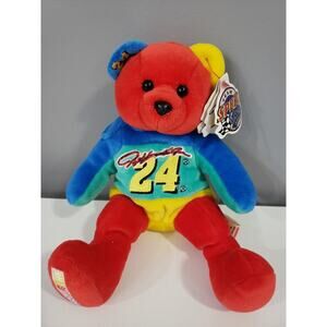 Jeff Gordon #24 Nascar Plush Team Speed Beans 1999 Beanie Bear Rainbow Color